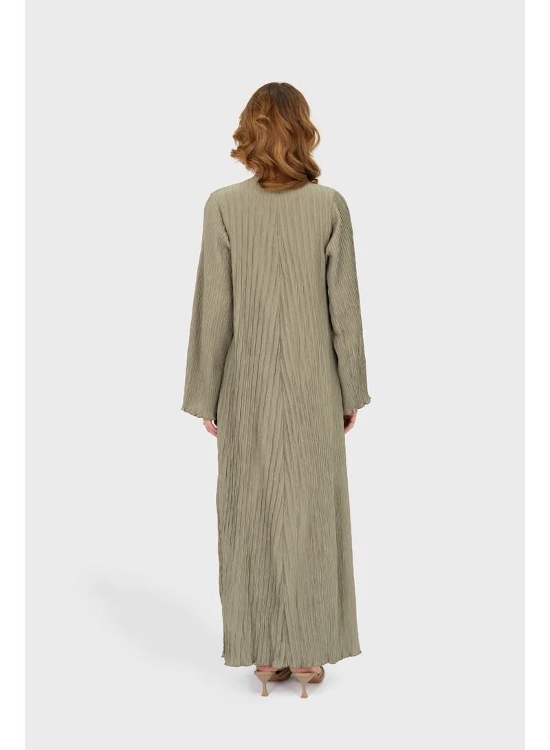 Ophelia European Women’s Pleated Dress – Pistacchio Maxi Dress with Flowy Fabric for Casual & Occasion Wear for Women | Best Price UAE